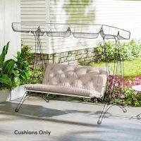 Outsunny Garden Bench Cushion, 2 Seater Swing Chair Cushion, Seat Pad with Ties for Indoor and Outdoor Use, 110 x 120 cm(m-8)