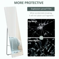 HOMCOM Lustro stojące, lustro ścienna w całości, stop aluminium, 45 cm x 37 cm x 158,5 cm, srebrny(m-7)