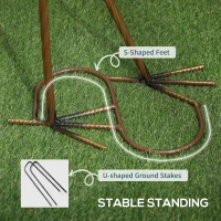 Outsunny Heron Garden Statue, Standing Garden Ornament, Metal Garden Gift with Stakes, 28 x 17 x 63 cm, Multi-Colour(m-6)