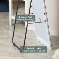 HOMCOM Lustro stojące, lustro ścienna w całości, stop aluminium, 45 cm x 37 cm x 158,5 cm, srebrny(m-6)