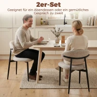HOMCOM Esszimmerstühle Gepolstert Küchenstühle mit Stahlbeinen Beige(m-5)
