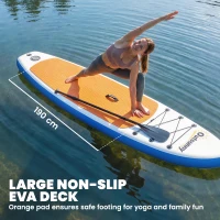 Outsunny Zestaw deski do paddleboardingu 305 cm dmuchana deska SUP z aluminiowym wiosłem, odpinanym statecznikiem, smyczą na kostkę(m-5)