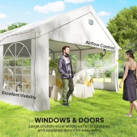 Outsunny 6 x 4 m Party Tent, Heavy Duty Gazebo Canopy with Windows, Outdoor Party Wedding Tent with 4 Removable Sidewalls(m-7)