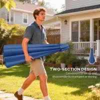 Outsunny 3 m Garden Parasol with Tilt Mechanism & Crank Handle, UPF 30+ Patio Umbrella Outdoor Table Umbrella, Dark Blue(m-9)