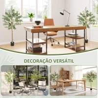 HOMCOM Conjunto de 2 Oliveiras Artificiais de 150 cm Plantas Artificiais Decorativas Grande Árvores Artificiais de Interior Verde(m-8)