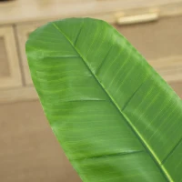 HOMCOM Conjunto de 2 Plantas Artificiais Ø17x120 cm Bananeiras Atificiais com Vaso e 15 Folhas Plantas Artificiais Decorativas Verde(m-9)