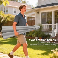 Outsunny 3 m Garden Parasol with Tilt Mechanism & Crank Handle, UPF 30+ Patio Umbrella Outdoor Table Umbrella, Light Grey(m-9)