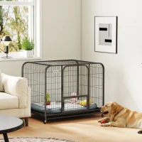 PawHut Heavy Duty Dog Crate,109 x 72 x 85 cm, Large Dog Cage for Small to Large Breeds(m-2)