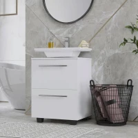 Szafka pod umywalkę, z szufladą i półką, Biała(m-7)