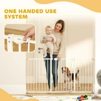 PawHut Adjustable Safety Gate w/ Three Extensions, Four Adjustable Screws, White(m-6)
