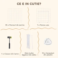 PawHut Țarc pentru Animale de Companie Mici, cu 36 de Panouri Modulabile din Metal și Ușă, Alb(m-6)