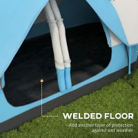 Outsunny Camping Tent for 6-8 Man with 2000mm Waterproof Rainfly and Carry Bag for Fishing Hiking Festival, Sky Blue(m-6)