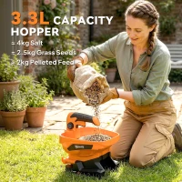 Outsunny Cordless Spreader, 3.3L Handheld Seed Spreader with Adjustable Scatter Width, Adjustable Flow, USB Charging Cable(m-4)