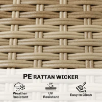 Outsunny 4 Seater Rattan Dining Set with Parasol, 6 Piece Garden Table and Stackable Chairs with Tempered Glass Tabletop(m-7)