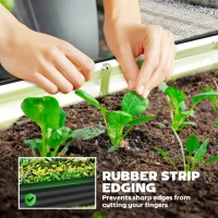 Outsunny Galvanised Raised Garden Bed, Metal Planter Box with Safety Edging, for Flowers, Herbs, Succulents, Dark Grey(m-6)