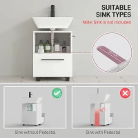 Szafka pod umywalkę, z szufladą i półką, Biała(m-4)