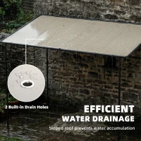 Outsunny Przyścienna Pergola z Metalową Ramą i Zadaszeniem, Odporna na Warunki Pogodowe, 3 x 1,8 x 2,3 m, Kremowa(m-6)