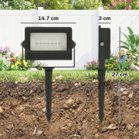 Outsunny 32W LED Floodlights, Linkable 4-Pack Landscape Lighting with Remote Control, RGB Colour Changing, UK Plug, Black(m-3)