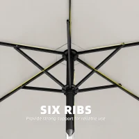 Outsunny 2m Garden Parasol Umbrella, Outdoor Table Parasol Umbrella with Crank Handle, Tilt Function, UV30+ Protection(m-6)