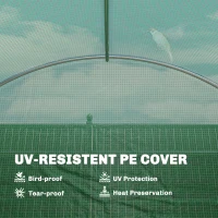Outsunny 3 x 4 m Walk-in Polytunnel Greenhouse with Hinged Door and 8 Roll Up Mesh Windows, Garden Tunnel Warm House Tent, Green(m-6)