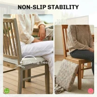 Outsunny Outdoor Chair Seat Cushions Set of 2, Garden Chair Cushions with 7cm Thick Foam & Ties, Cream White(m-7)