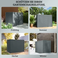Outsunny Hollywoodschaukel Abdeckung 3 Sitzer Wasserdicht Schutzhülle für Gartenschaukel Oxford Gewebe 220 x 125 x 172 cm, Grau(m-4)