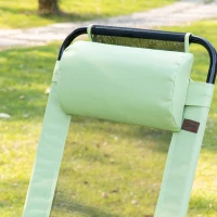 Outsunny Folding Garden Chairs Set of 2, 5-Position Recliner Camping Chair with High Back, All Weather Texteline Seat, Portable Outdoor Dining Chairs with Headrests for Patio, Picnic, Green(m-8)