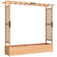Outsunny Fir Wood 171 x 39 cm Planter and Trellis Garden Bed