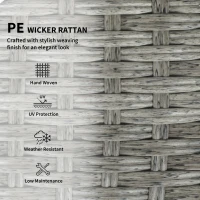 Outsunny 6 Piece Rattan Garden Furniture Set, Nesting Patio Conversation Set with Loveseat, Chairs, Table, Footstools, Dark Grey(m-6)