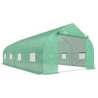 Outsunny Serre de jardin tunnel tente bâche 6x3x2m grande taille(m-11)