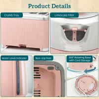 HOMCOM Electric Stainless Steel Kettle and Toaster Set, 3000W 1.7L UK Strix Thermostat Fast Boil Kettle Pink(m-9)