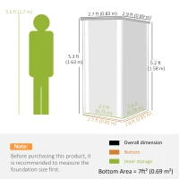 Outsunny Șopron de Grădină Exterior 0,69 m² 83x89x163 cm cu Acoperiș Înclinat Ușă cu Închizătoare Include Mănuși Gri Închis(m-3)