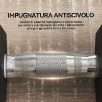 HOMCOM Set di Manubri Palestra da 2x17.5 kg con Impugnatura Antiscivolo, in Metallo, per Allenamento Fitness, Nero(m-5)