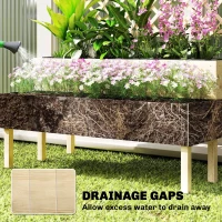Outsunny Raised Garden Bed 2-Tier Stepped Design Planter Box with Trellis for Climbing Plants 108x62x120 cm(m-6)