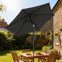 Outsunny 2m Garden Parasol Umbrella, Outdoor Table Parasol Umbrella with Crank Handle, Tilt Function, UV30+ Protection(m-9)