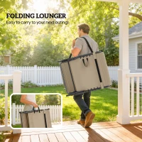 Outsunny Five-Position Reclining Sun Loungers Set of 2 - Beige(m-7)