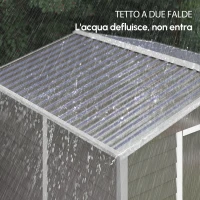 Outsunny Capanno attrezzi in metallo, resistente alle intemperie e anti-ruggine, richiudibile a chiave,  2,40 x 2,06 x 1,98 m, Grigio chiaro(m-8)