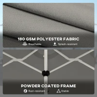 Outsunny 3 m Double-Sided Garden Parasol with LED Solar Lights, Outdoor Extra Large Sun Umbrella with Crank Handle, Grey(m-7)