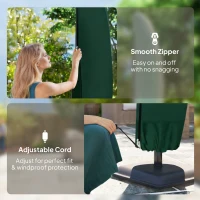 Outsunny Parasol Cover, 600D Oxford Cantilever Umbrella Cover Fit for 2-4m Parasol, Green(m-6)