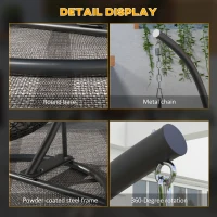 Outsunny Hanging Hammock Chair Stand with Round Base, C Hanging Swing Stand Frame for Swing/Egg/Hammock Chair, Indoor & Outdoor, Heavy Duty 330 lbs, Black(m-7)