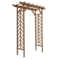 Outsunny Wooden Garden Arbor, Arch Trellis with Classic Countryside Style, Pergola Style Roof for Climbing Vines(m-10)