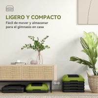 SPORTNOW Step para Fitness Stepper Antideslizante con Altura Ajustable de 10/15/20/25/30 cm Carga 150 kg Verde(m-6)