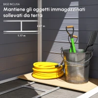 Outsunny Casetta da giardino, 1,1m², con tetto a due falde, 133 x 102 x 180/208 cm, Grigio scuro(m-6)