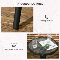 Outsunny 3 Pieces Rattan Bistro Set - Brown(m-7)