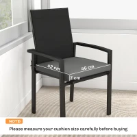 Outsunny Set of 6 Outdoor Seat Cushions with Machine Washable Cover, Water Repellent Seat Cushions Dark Grey(m-3)