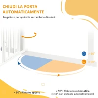 PawHut Cancellino per Cani Regolabile Alto con Porta Piccola e Chiusura Automatica, 74-101x104cm, Bianco(m-5)