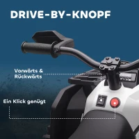 HOMCOM Elektro-Kinderquad, 3-8 km/h, 45 Min. Betriebszeit, LED-Scheinwerfer, Musikplayer mit USB, für Kinder 3 bis 5 Jahre(m-7)