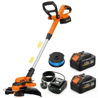 Outsunny Cordless Strimmer with 2 x 4.0Ah Lithium Batteries & Charger, 2-in-1 Lightweight Cordless Grass Trimmer and Lawn Edger(m-11)