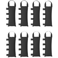 Outsunny 8 Pack Gazebo Sand Weights Bags, 40 kg 600D Heavy Duty Sand Bags Sandbags for Canopy Tent Legs, Without Sand, Black(m-1)