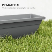 Outsunny Zestaw 5 doniczek plastikowych, 59 x 21 x 16 cm, stakowalne(m-6)